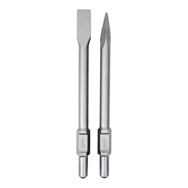 Garantie Incluse Jeu de burins (plat et pointu) SDS-HEX STIER 410 mm pour marteaux de démolition