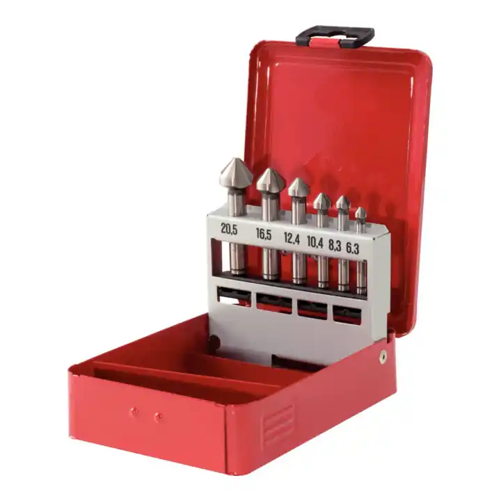 KS Tools Coffret de forets aléseurs HSS Co 5 90°, 6 pcs. en box métal Authentique