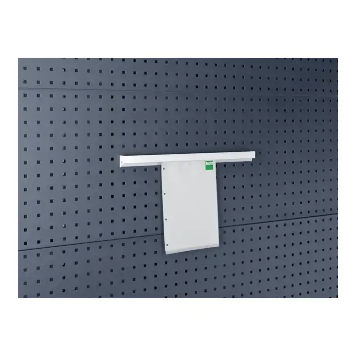 Satisfait Ou Remboursé Porte-documents DIN A4 haut aluminium l.500xP21xH34mm p. panneaux perforés