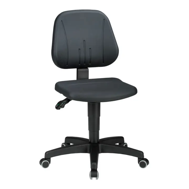 Chaise d'atelier pivotante Unitec rouleaux mousse intégrale noir 440-620 mm BIMO Authentique