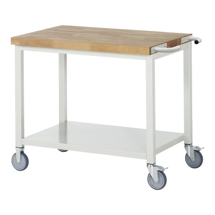Top Qualité Etabli mobile brut avec contreventement transversal LxPxH 1000x700x880x880-1080mm