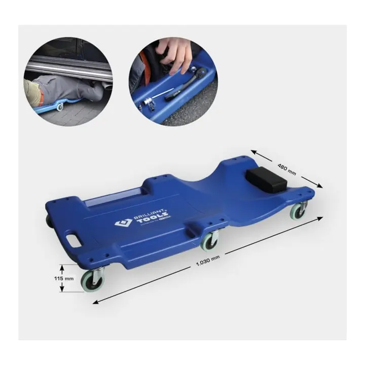 Brilliant Tools Fauteuil à roulettes, L1030 x B480 x H115 mm Produit De Marque