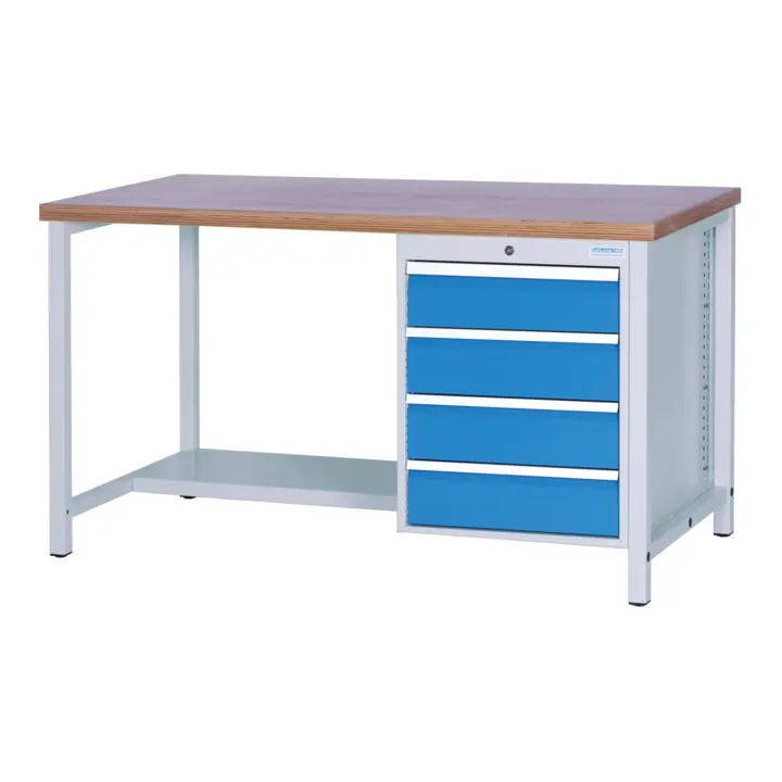 Table de travail Bedrunka+Hirth type caisson R 18-24 avec 4 tiroirs LxPxH 2000x750x859 mm Marque