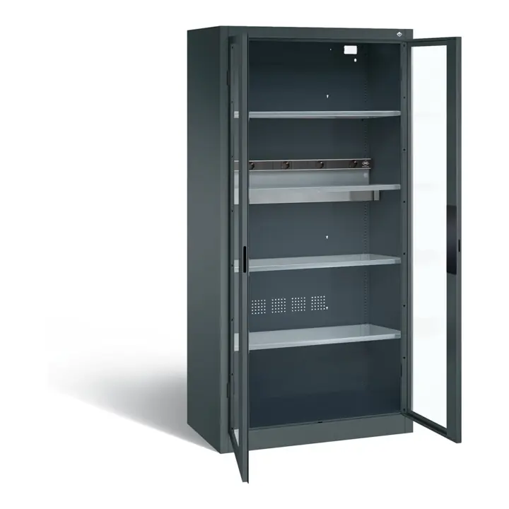 Armoire de charge de batterie C+P pour 5 outils électriques, fenêtre, H1950xL930xP500mm, gris anthracite Marque