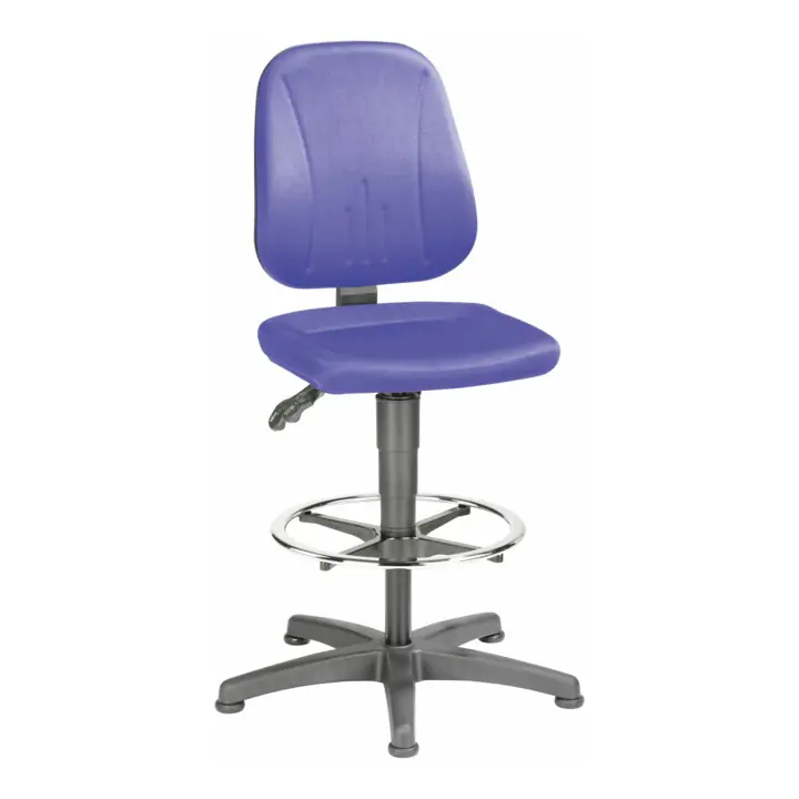 Petit Prix Unitec siège haut sur patins Bimos, 580-850 mm, rembourrages en tissu bleu