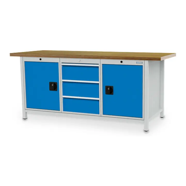 Établi Bedrunka+Hirth Série 2000 avec 3 tiroirs LxPxH 2000x750x959 mm Top Qualité