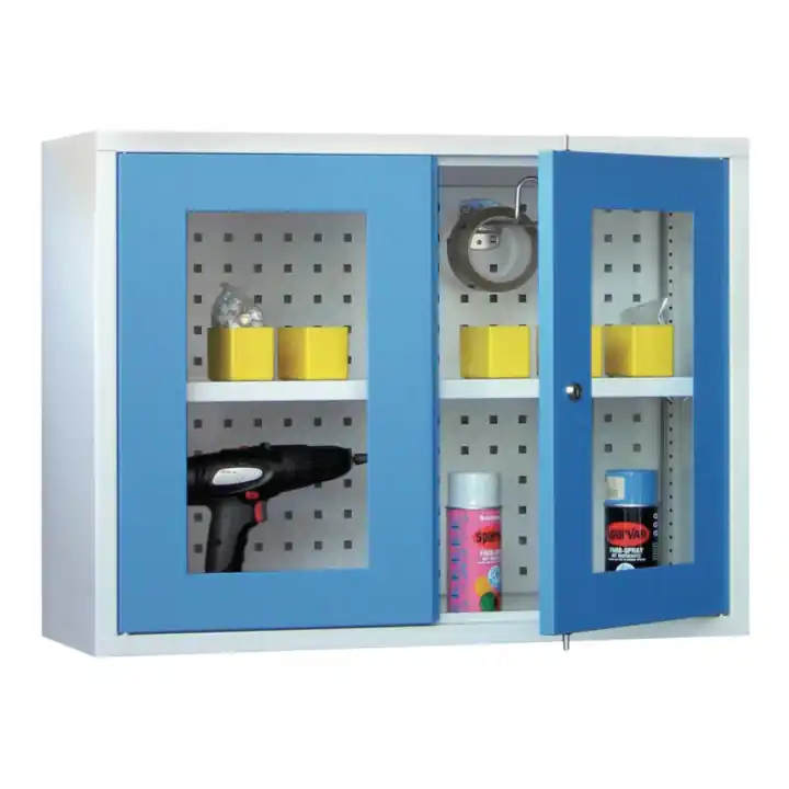 Prix Cassé Armoire murale Bedrunka+Hirth avec 2 fenêtres de visualisation Portes avec panneau arrière perforé