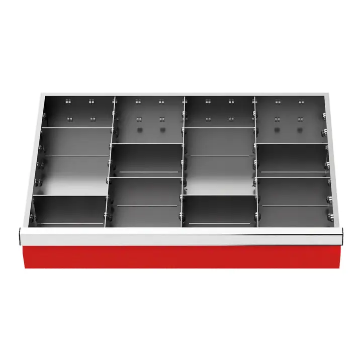 Insert de tiroir Bedrunka+Hirth série T500-6 rails de compartiment central avec 8 cloisons Nouvel Arrivage