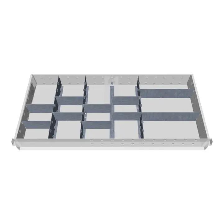 Insert de tiroir Bedrunka+Hirth série T500-9 rails de compartiment central avec 10 cloisons Quantité Limitée
