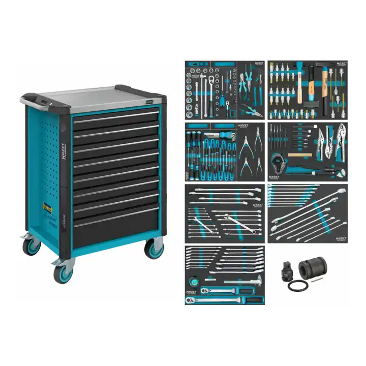 Original Servante d’atelier servante d'atelier Assistent Hazet 179NX-8/206, tiroir plat: 8 x 81 x 522 x 398 mm, nombre d'outils : 206