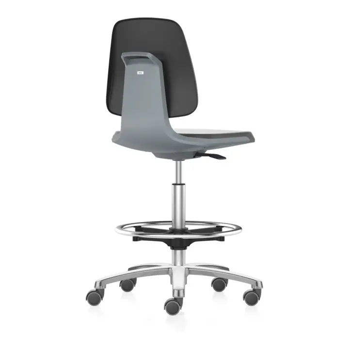 Artisanat bimos siège de travail Labsit avec roulettes, hauteur d'assise 560-810 mm, similicuir, assise anthracite.