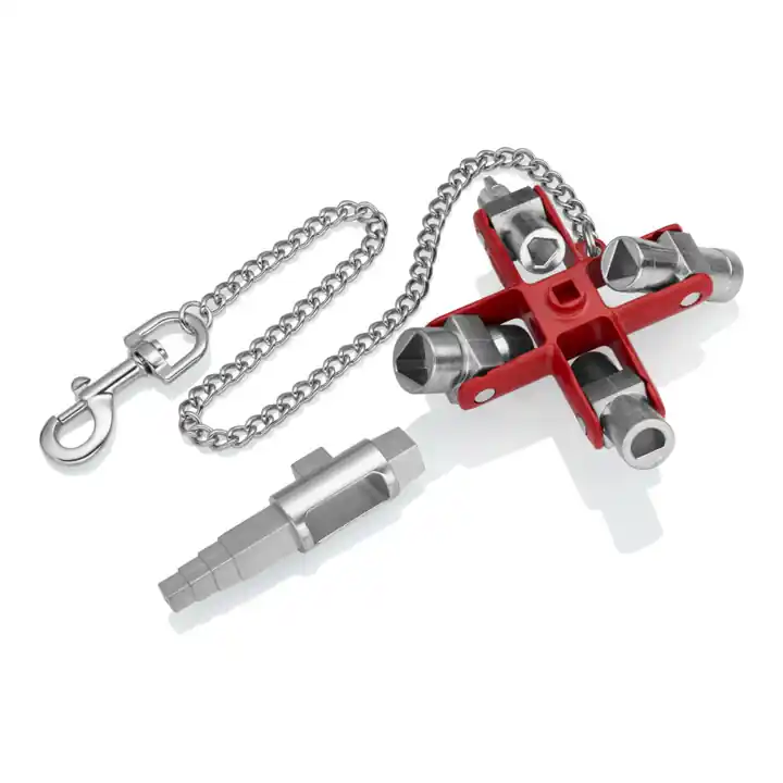 Authentique Clé universelle «Construction», pour toutes les armoires et systèmes de fermeture standard Knipex
