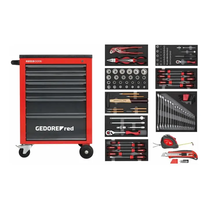 Authentique Kit d'outils Gedore Red avec chariot MECHANIC 119 pièces