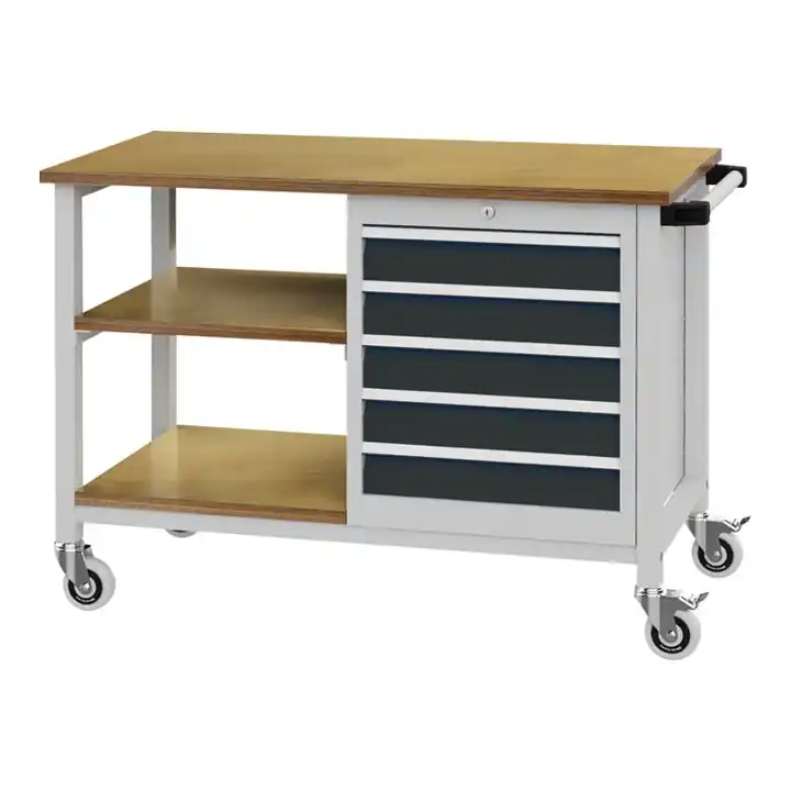 Meilleure Vente Établi l.1200xP540xH859mm hêtre Multiplex gris clair/gris anthracite