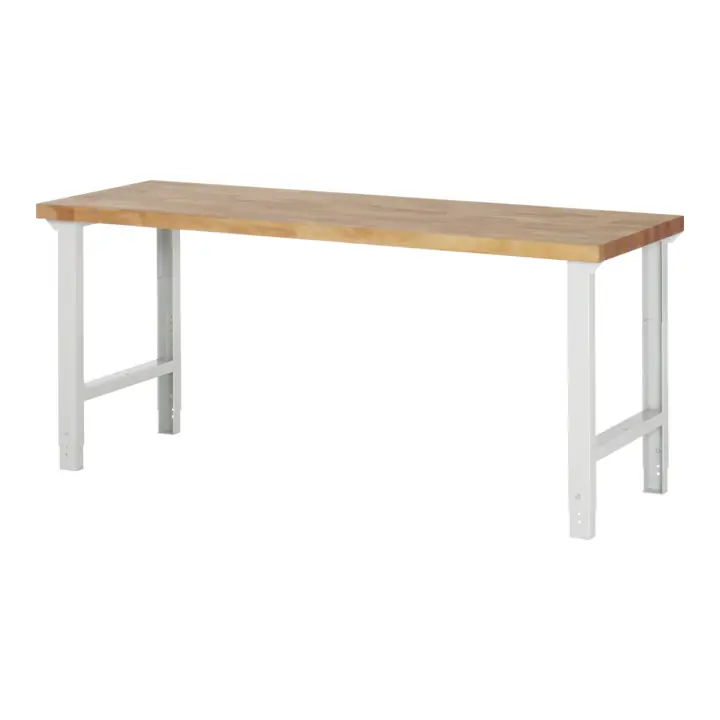 Vente Flash Etabli brut avec hauteur de travail réglable et plan de travail massif 2000x700x790-1140 mm