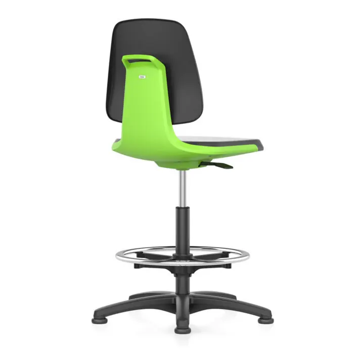 bimos Chaise de travail Labsit 3, cuir K vert, hauteur d'assise 520-770 mm Bon Plan