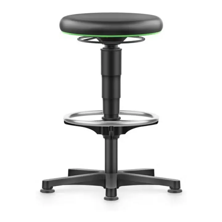 Prix Choc bimos Tabouret pivotant siège en simili cuir Hauteur siège 530 - 750 mm avec patins et repose-pieds