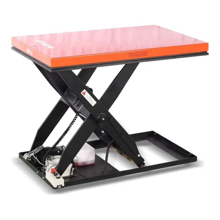 Table élévatrice à ciseaux STIER,capacité de charge 500 kg, plate-forme 1300x800 mm Livraison Express