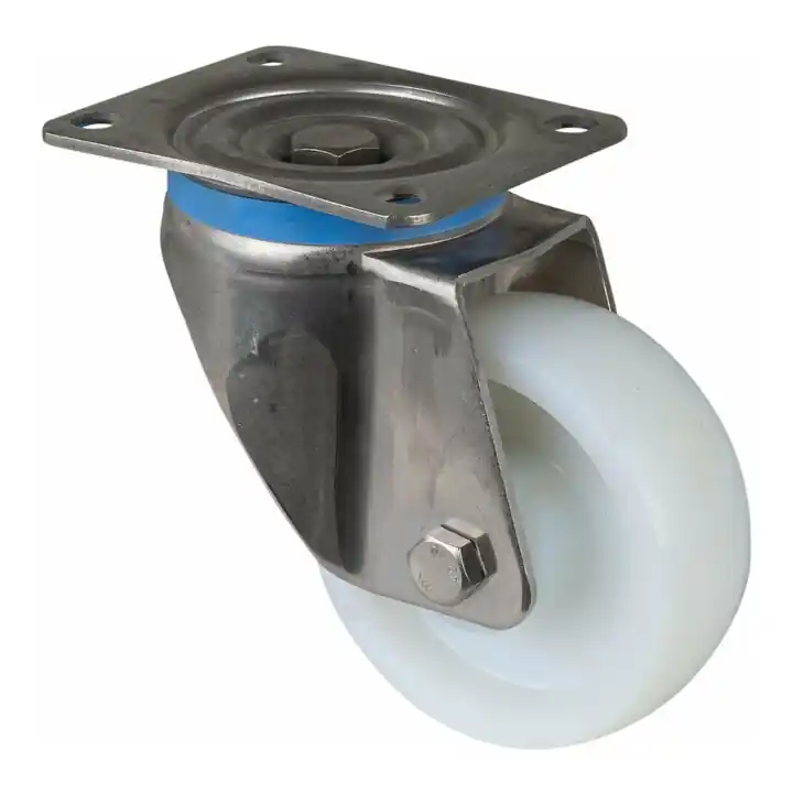Achetez Aujourd’hui BS Rollen Roulette pivotante HS100.B14, avec plaque, diamètre 125, L 45mm, 700kg, plastique