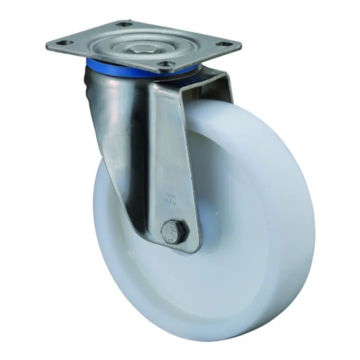 BS Rollen Roulette pivotante HS100.B14, avec plaque, diamètre 200, L 50mm, 700kg, plastique Quantité Limitée