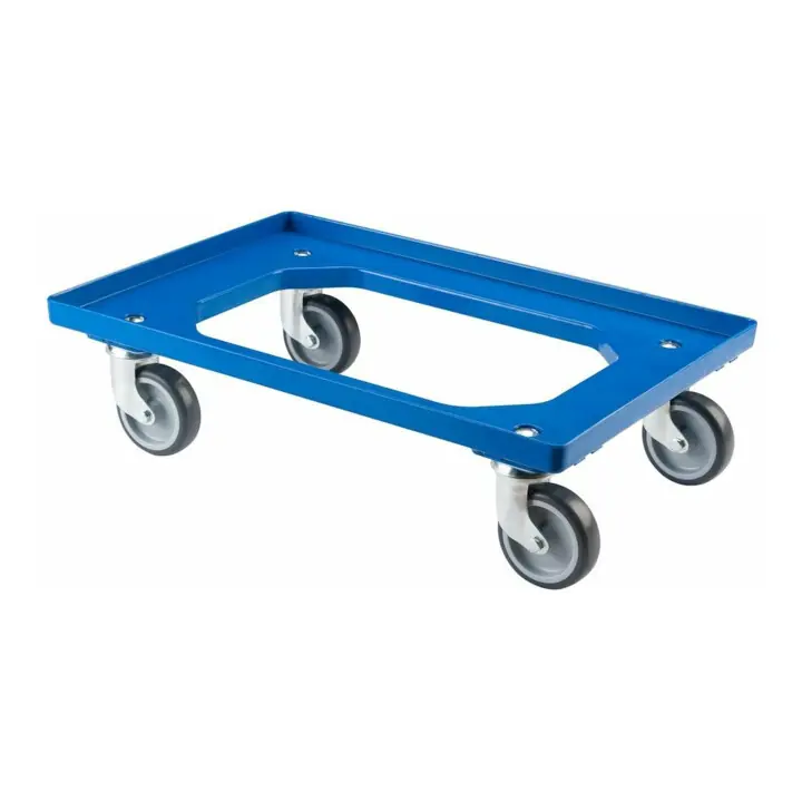 BS Rollen Collecteur de rouleaux polyvalent avec plaque TPR, bleu, charge 250kg Fait Main
