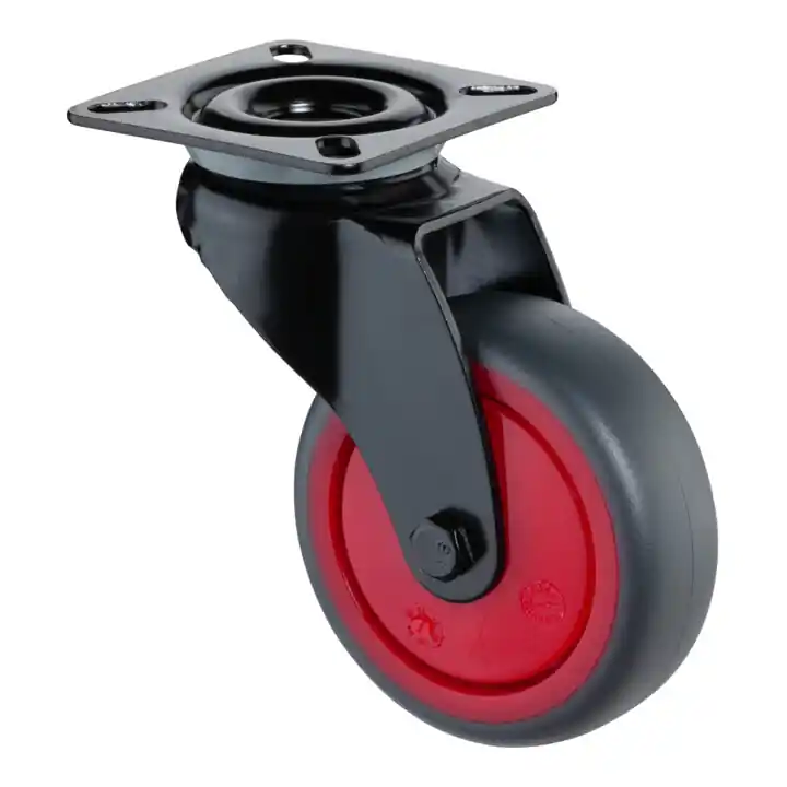 BS Rollen Roulette pivotante A800.A85.03 avec plaque, Ø 75, L 25mm 60kg TPR Commande En Gros
