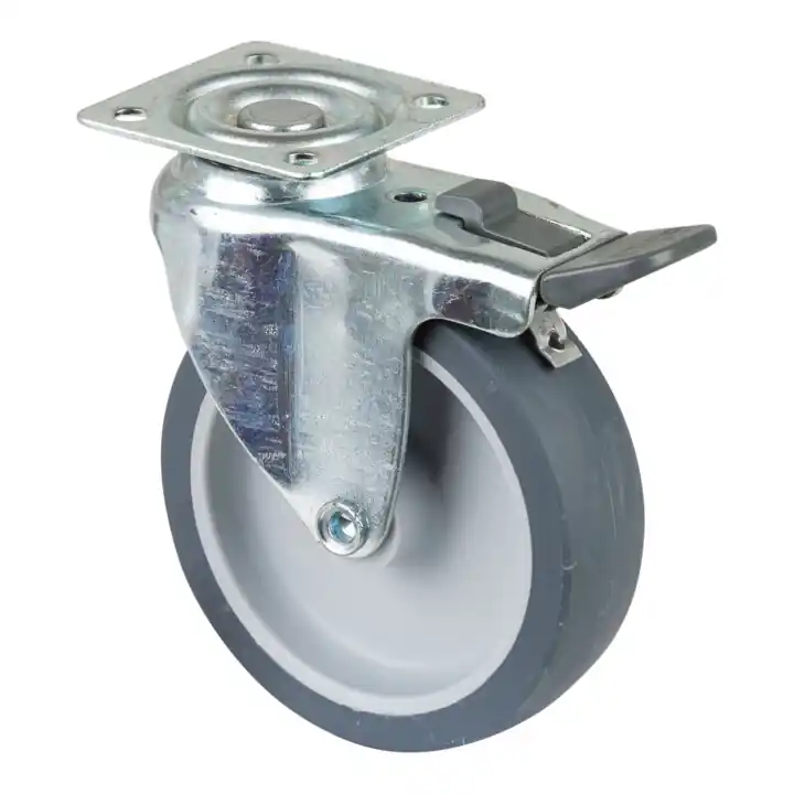 Offre Du Jour BS Rollen Roulette pivotante A220.A80, avec frein total, platine, 80, L 21mm, 50kg caoutchouc
