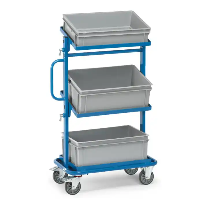 Original fetra Chariot d'appoint 32912 - avec bacs - charge max. 200 kg Pneus TPE