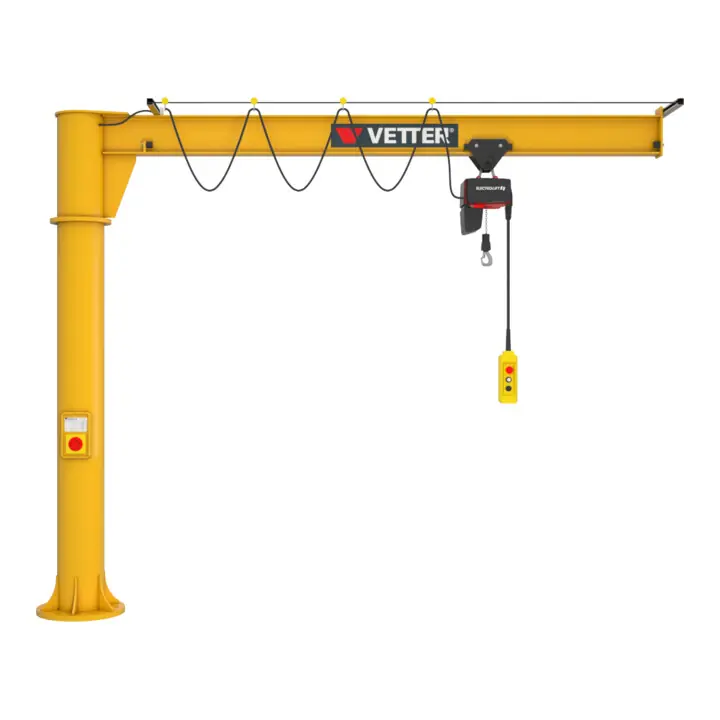Grue pivotante sur colonne Vetter PRIMUS Système d'ancrage composite Palan électrique à chaîne 250kg, 6,0m Top Vente