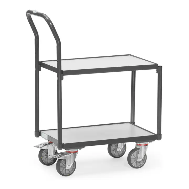 Seulement Aujourd’hui fetra Chariot à plateaux ESD avec barre de poussée tubulaire