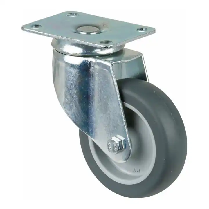 Paiement Sécurisé BS Rollen Roulette pivotante C100.A80, avec plaque, diamètre 100, L 30mm 80kg, caoutchouc