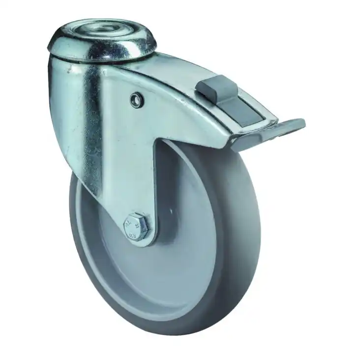 Tendance BS Rollen Roulette pivotante C121.A80m. fixe avec frein, Ø 125, L 31mm 80kg, caoutchouc