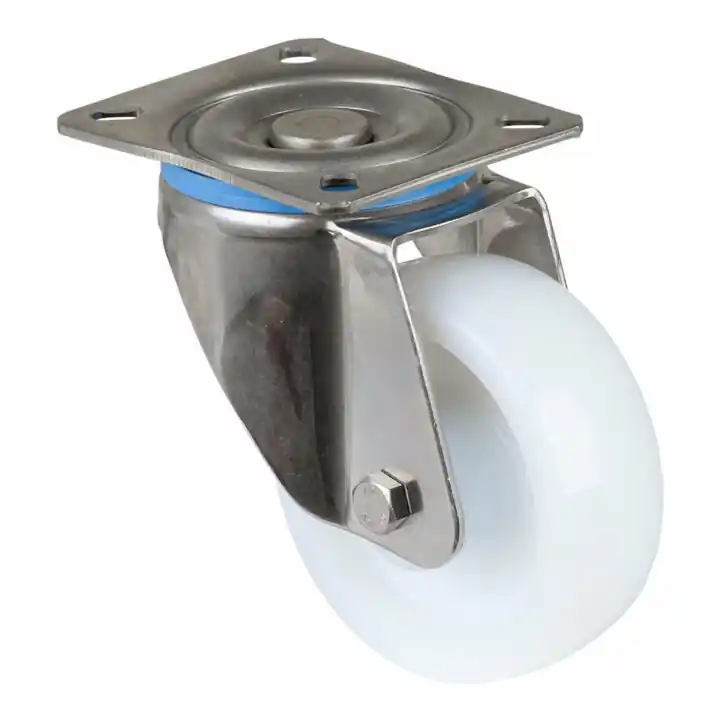 Livraison Gratuite BS Rollen Roulette pivotante HS100.B14, avec platine, diamètre 100, L 35mm, 300kg, plastique