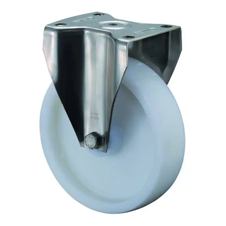 Livraison Gratuite BS Rollen Roulette fixe, diamètre 200 mm, L 50 mm, 700 kg, HS110 .B14, avec plaque de fixation blanche