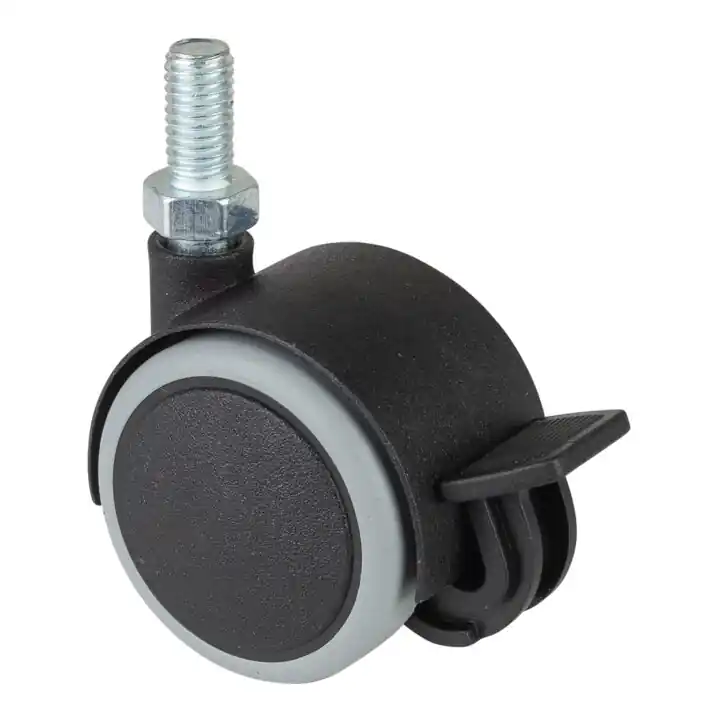 Roulette double en plastique ac blocage D.roue 40 mm cap.charge 30 kg avec goujo Prix Réduit