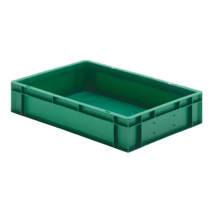 Acheter Direct LA-KA-PE Caisse empilable de transport B600xP400xH120 mm verte, fermée sans poignée