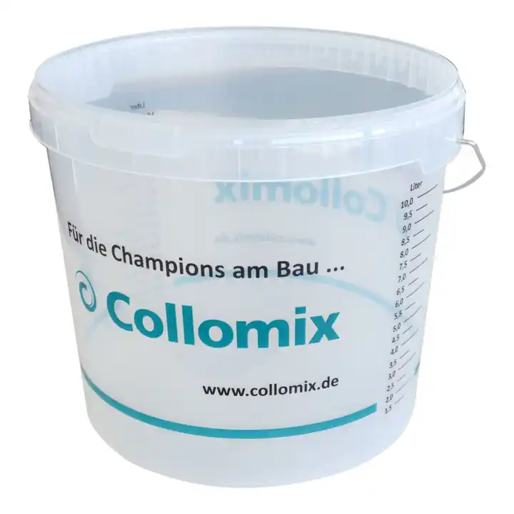 Seau doseur Collomix de 10 litres avec graduation en litres Vente Directe
