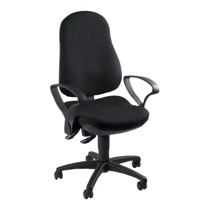 Chaise de bureau pivotante avec contact permanent noir 420-550 mm sans accoudoir Meilleure Vente