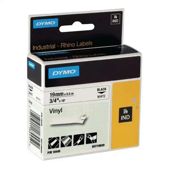 Ruban de marquage l. de bande 19 mm L. de ruban 5,5 m ruban en vinyle noir sur b Solde