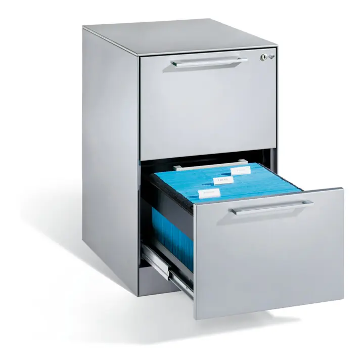 Classeur C+P Asisto pour dossiers suspendus DIN A4, 2 tiroirs, une voie, gris clair En Vogue