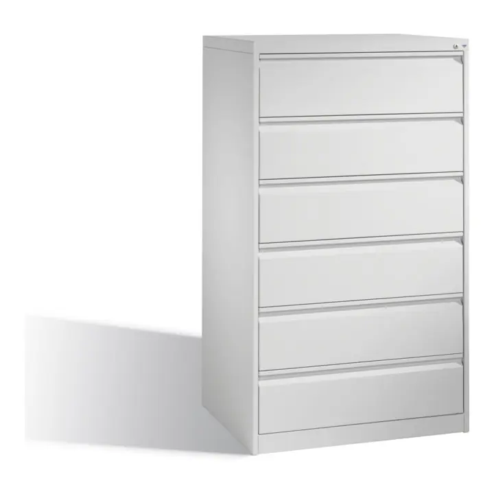 Édition Limitée Classeur C+P Acurado pour classeurs DIN A5 paysage, 6 tiroirs, 3 rangées Avant Corps gris clair Corps gris clair Gris clair