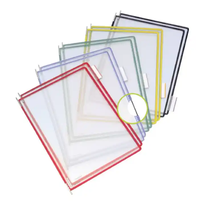 Produit De Marque Tableau de présentation PVC cadre fil d'acier gainage en plast. jaune DIN A4 san