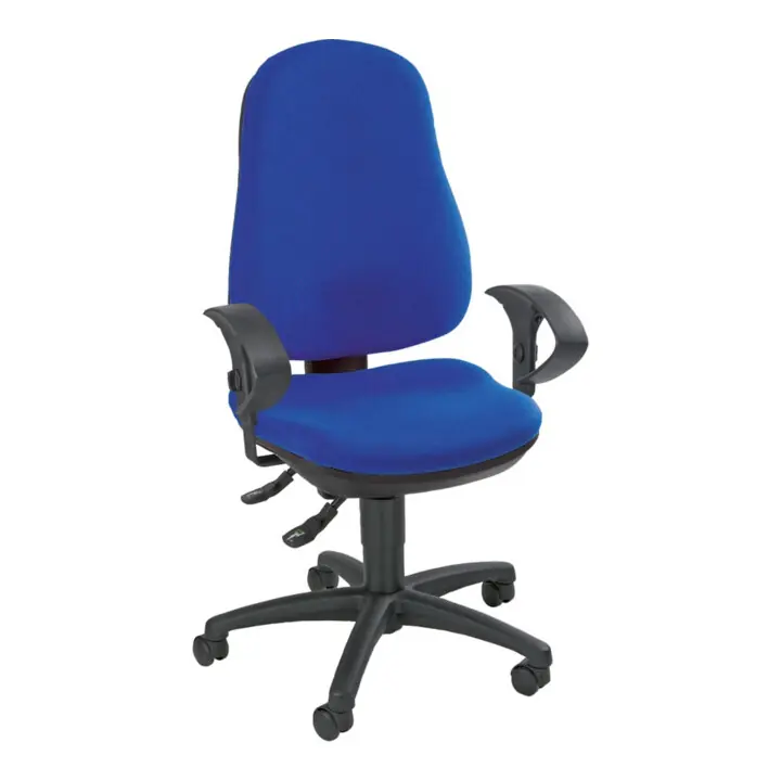 Exclusif Chaise de bureau pivotante avec contact permanent bleu royal 420-550 mm sans acc