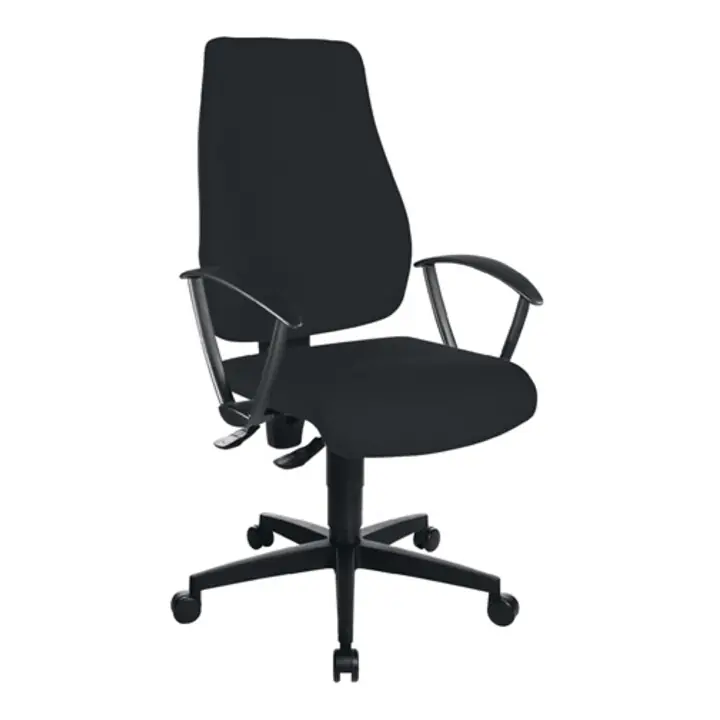 Chaise de bureau pivotante avec contact permanent noir 420-550 mm sans accoudoir Expédition Rapide