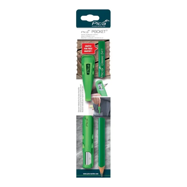 Fourreau Pocket pour crayons avec couteau point. avec 2 crayons de tailleur de p Offre Du Jour