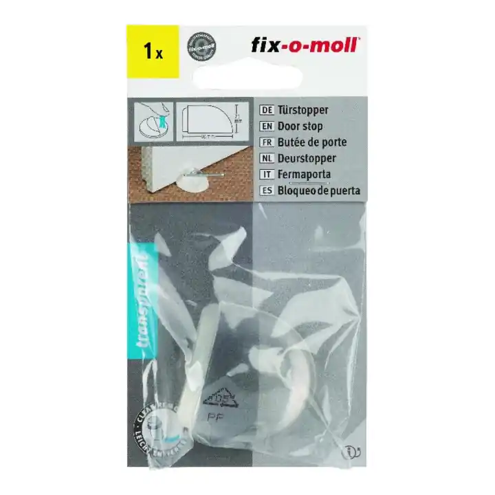 suki Butée de porte plastique 40x43xH23, auto-adhésive, transparent Contenu : 1 Gros Lot