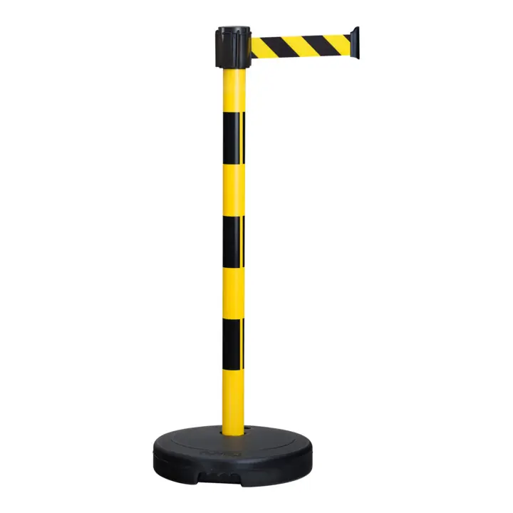 Support d'avertissement pour ceinture Moravia BASIC avec bande hachurée noir/jaune Longueur 3000 mm, 50 x 950 mm Nouveauté