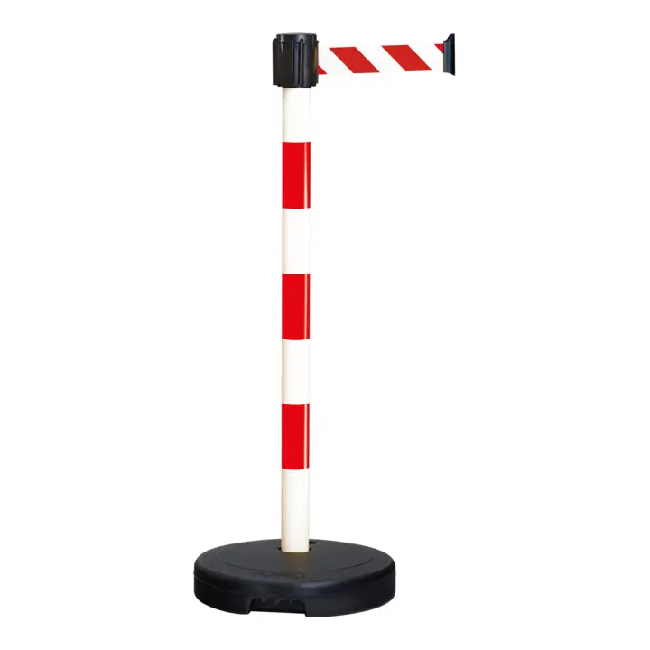 Artisanat Moravia Support d'avertissement de ceintureBASIC avec bande hachurée rouge/blanc Longueur 3000 mm, 50 x 950 mm