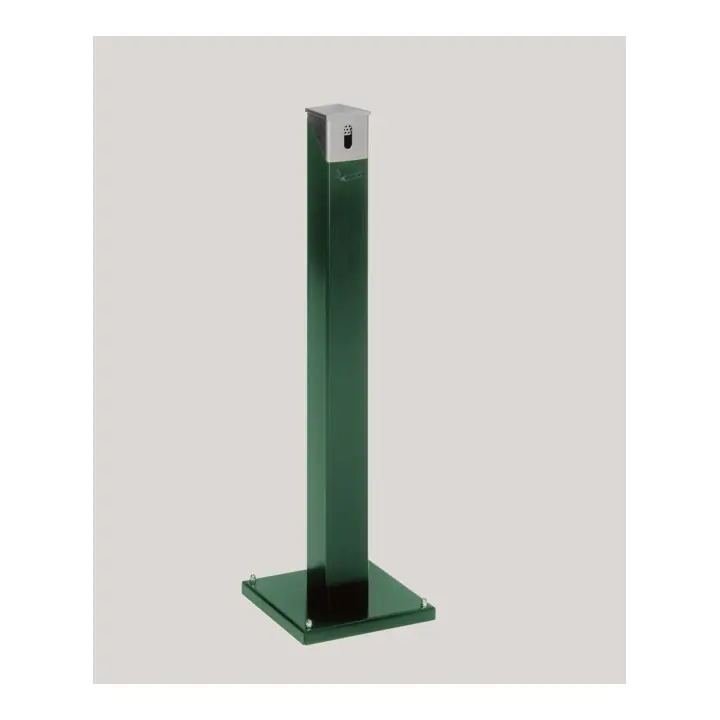 Top Qualité Cendrier borne carrée SG 105 E, vert, tête argent Var