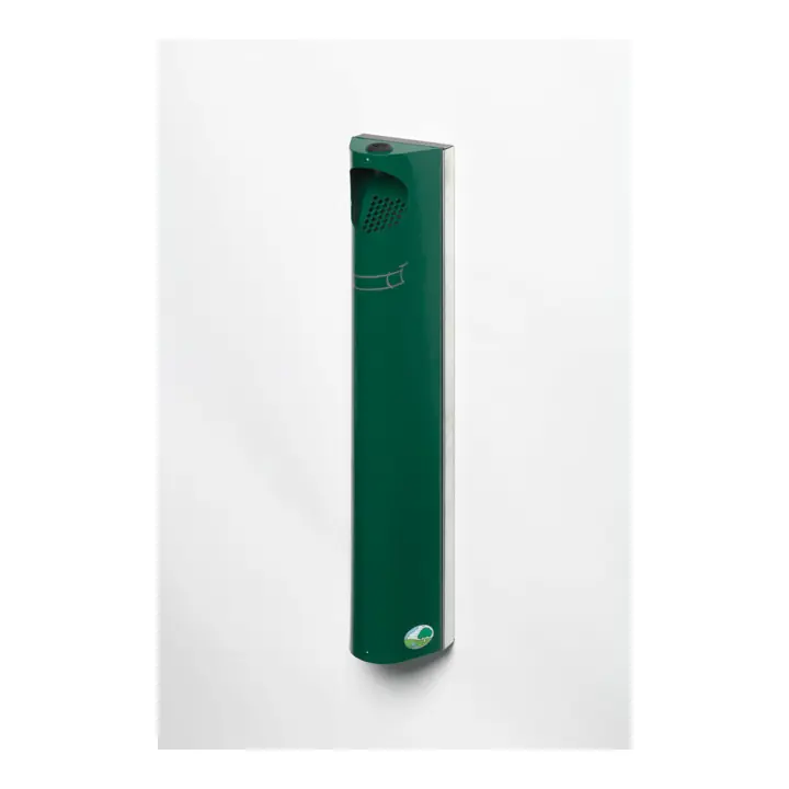Cendrier mural B12 vert mousse, console INOX avec serrure Var Acheter En Ligne